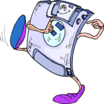 Floppy Disk Walking Clip Art