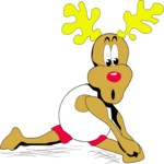 Reindeer Stretching Clip Art