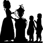 Silhouettes, Mother & Children Clip Art