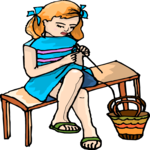 Girl Knitting