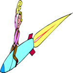 Rocket with Passenger 2 Clip Art