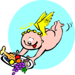 Cherub with Food Clip Art