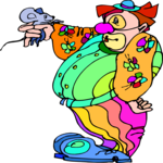 Clown with Mouse Clip Art
