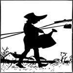 Silhouettes, Girl Watering