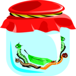 Caterpillars in Jar Clip Art