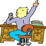 Man at Desk 12 Clip Art