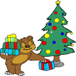 Bear & Tree Clip Art