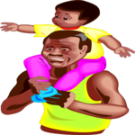 Boy on Man's Shoulders