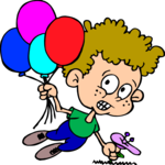 Kid with Balloons Clip Art