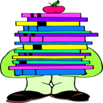 Kid with Books Clip Art