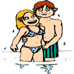 Couple in Water Clip Art