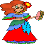 Tambourine Player 4 Clip Art