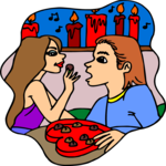 Couple with Chocolate Clip Art