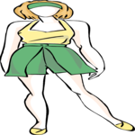 Woman in Halter Top & Skort Clip Art