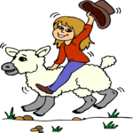 Girl Riding Sheep
