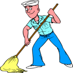 Sailor - Swabbing Deck Clip Art