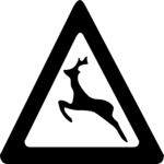 Caution - Deer Crossing 1 Clip Art