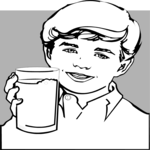 Boy Holding Milk