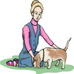 Woman & Dog 3 Clip Art