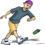 Boy Kicking Can 1 Clip Art