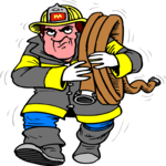 Fire Fighter with Hose 4 Clip Art