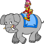 Clown Riding Elephant