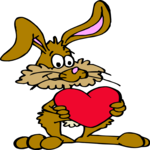 Rabbit with Heart Clip Art