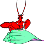 Lobster Eating Dinner Clip Art
