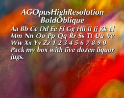 AGOpusHighResolution BoldOblique font