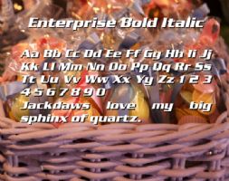 Enterprise Bold Italic font