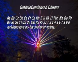 GuthrieCondensed Oblique font