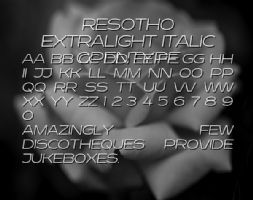Resotho Extralight Italic OpenType font