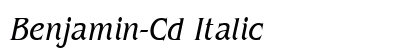 Benjamin-Cd Italic Font Benjamin-Cd Italic Font Preview