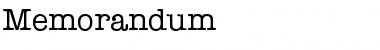 Memorandum Font