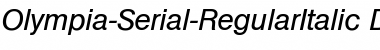 Olympia-Serial DB RegularItalic Font