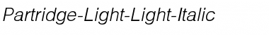 Partridge-Light-Light-Italic Regular Font