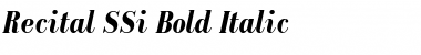 Recital SSi Bold Italic Font