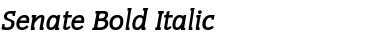 Senate Bold Italic Font