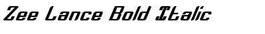 Zee Lance Bold Italic Bold Italic Font