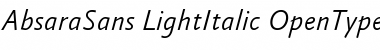 AbsaraSans-LightItalic Font