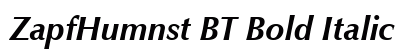 ZapfHumnst BT Bold Italic Preview