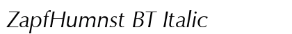 ZapfHumnst BT Italic Preview