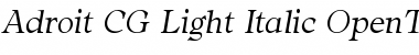 Adroit CG Light Italic Font