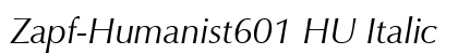 Zapf-Humanist601 HU Italic Preview