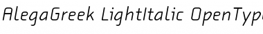 AlegaGreek-LightItalic Font