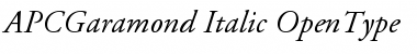 APCGaramond-Italic Regular Font