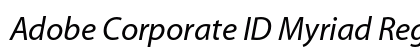 Adobe Corporate ID Myriad Regular Italic