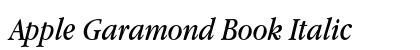 Apple Garamond Book Italic preview