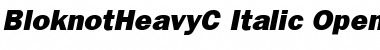 BloknotHeavyC Italic Font