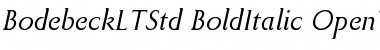 Bodebeck LT Std Bold Italic Font
